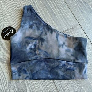 Exotica ExoticAthletica One Shoulder Dark and Moody Tie Dye Comfort Crop Top